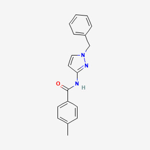 molecular formula C18H17N3O B4238618 N-(1-benzylpyrazol-3-yl)-4-methylbenzamide 