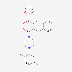 molecular formula C26H29N3O3 B4238638 N-[1-[4-(2,5-dimethylphenyl)piperazin-1-yl]-1-oxo-3-phenylpropan-2-yl]furan-2-carboxamide 