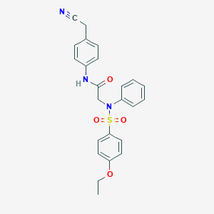 molecular formula C24H23N3O4S B423870 N-[4-(CYANOMETHYL)PHENYL]-2-(N-PHENYL4-ETHOXYBENZENESULFONAMIDO)ACETAMIDE 