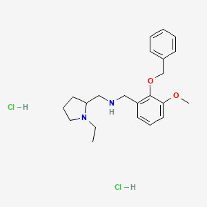 molecular formula C22H32Cl2N2O2 B4238722 1-(1-ethylpyrrolidin-2-yl)-N-[(3-methoxy-2-phenylmethoxyphenyl)methyl]methanamine;dihydrochloride 
