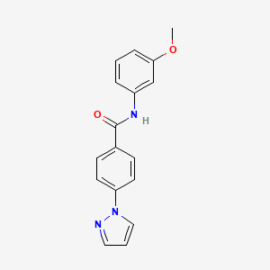 molecular formula C17H15N3O2 B4238738 N-(3-methoxyphenyl)-4-pyrazol-1-ylbenzamide 