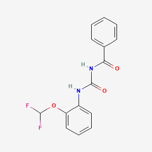 molecular formula C15H12F2N2O3 B4238805 N-[[2-(difluoromethoxy)phenyl]carbamoyl]benzamide 
