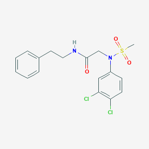 molecular formula C17H18Cl2N2O3S B423890 N~2~-(3,4-dichlorophenyl)-N~2~-(methylsulfonyl)-N-(2-phenylethyl)glycinamide 