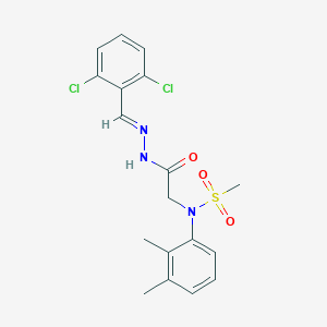 molecular formula C18H19Cl2N3O3S B423892 N-{2-[2-(2,6-dichlorobenzylidene)hydrazino]-2-oxoethyl}-N-(2,3-dimethylphenyl)methanesulfonamide 