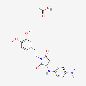molecular formula C24H31N3O6 B4238964 Acetic acid;1-[2-(3,4-dimethoxyphenyl)ethyl]-3-[4-(dimethylamino)anilino]pyrrolidine-2,5-dione 
