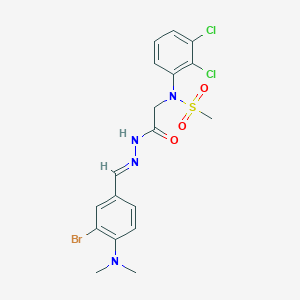 molecular formula C18H19BrCl2N4O3S B423897 N-(2-{2-[3-bromo-4-(dimethylamino)benzylidene]hydrazino}-2-oxoethyl)-N-(2,3-dichlorophenyl)methanesulfonamide 