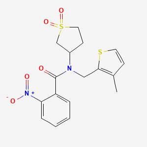 molecular formula C17H18N2O5S2 B4238988 N-(11-DIOXO-1LAMBDA6-THIOLAN-3-YL)-N-[(3-METHYLTHIOPHEN-2-YL)METHYL]-2-NITROBENZAMIDE 
