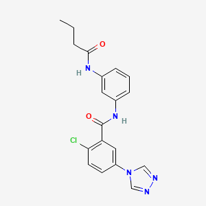 molecular formula C19H18ClN5O2 B4238995 N-[3-(butanoylamino)phenyl]-2-chloro-5-(1,2,4-triazol-4-yl)benzamide 