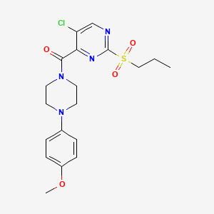 molecular formula C19H23ClN4O4S B4239001 5-CHLORO-4-[4-(4-METHOXYPHENYL)PIPERAZINE-1-CARBONYL]-2-(PROPANE-1-SULFONYL)PYRIMIDINE 