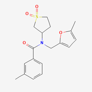 molecular formula C18H21NO4S B4239043 N-(1,1-dioxidotetrahydrothiophen-3-yl)-3-methyl-N-[(5-methylfuran-2-yl)methyl]benzamide 