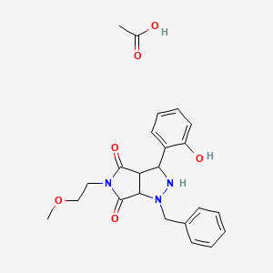 molecular formula C23H27N3O6 B4239055 Acetic acid;1-benzyl-3-(2-hydroxyphenyl)-5-(2-methoxyethyl)-2,3,3a,6a-tetrahydropyrrolo[3,4-c]pyrazole-4,6-dione 