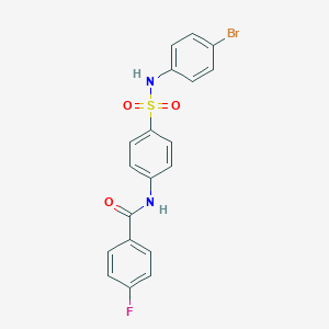 molecular formula C19H14BrFN2O3S B423906 N-[4-[(4-bromophenyl)sulfamoyl]phenyl]-4-fluorobenzamide 