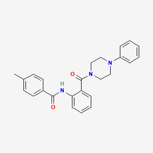 molecular formula C25H25N3O2 B4239132 4-methyl-N-[2-(4-phenylpiperazine-1-carbonyl)phenyl]benzamide 