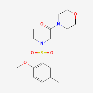 molecular formula C16H24N2O5S B4239207 N-ethyl-2-methoxy-5-methyl-N-(2-morpholin-4-yl-2-oxoethyl)benzenesulfonamide 
