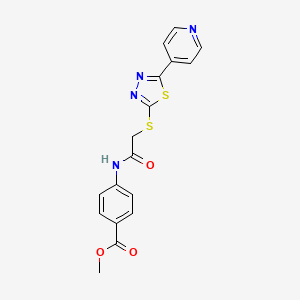 molecular formula C17H14N4O3S2 B4239245 METHYL 4-[(2-{[5-(4-PYRIDYL)-1,3,4-THIADIAZOL-2-YL]SULFANYL}ACETYL)AMINO]BENZOATE 