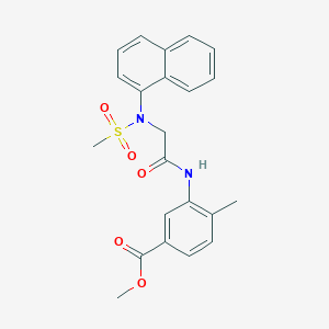 molecular formula C22H22N2O5S B423927 methyl 4-methyl-3-{[N-(methylsulfonyl)-N-(naphthalen-1-yl)glycyl]amino}benzoate 