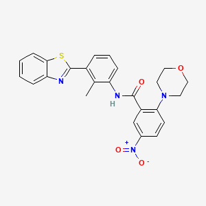 molecular formula C25H22N4O4S B4239339 N-[3-(1,3-benzothiazol-2-yl)-2-methylphenyl]-2-(morpholin-4-yl)-5-nitrobenzamide 