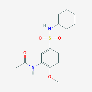 molecular formula C15H22N2O4S B4239342 N-[5-(cyclohexylsulfamoyl)-2-methoxyphenyl]acetamide 