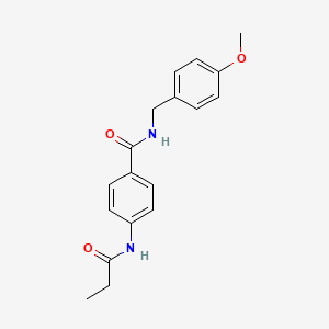 molecular formula C18H20N2O3 B4239375 N-(4-methoxybenzyl)-4-(propanoylamino)benzamide 