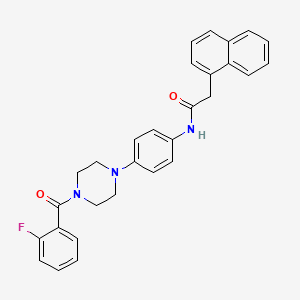 molecular formula C29H26FN3O2 B4239404 N-[4-[4-(2-fluorobenzoyl)piperazin-1-yl]phenyl]-2-naphthalen-1-ylacetamide 