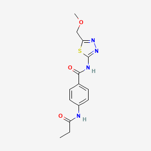 molecular formula C14H16N4O3S B4239425 N-[5-(METHOXYMETHYL)-1,3,4-THIADIAZOL-2-YL]-4-PROPANAMIDOBENZAMIDE 