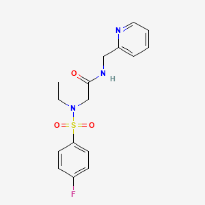 molecular formula C16H18FN3O3S B4239451 N~2~-ethyl-N~2~-[(4-fluorophenyl)sulfonyl]-N-(pyridin-2-ylmethyl)glycinamide 