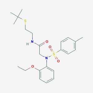 molecular formula C23H32N2O4S2 B423953 N-[2-(tert-butylsulfanyl)ethyl]-2-[N-(2-ethoxyphenyl)-4-methylbenzenesulfonamido]acetamide 