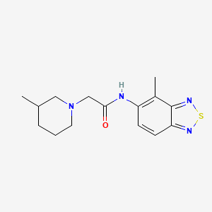 molecular formula C15H20N4OS B4239595 N-(4-methyl-2,1,3-benzothiadiazol-5-yl)-2-(3-methylpiperidin-1-yl)acetamide 