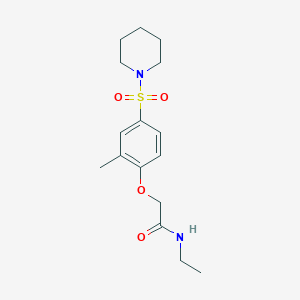 molecular formula C16H24N2O4S B4239724 N-ETHYL-2-[2-METHYL-4-(PIPERIDINE-1-SULFONYL)PHENOXY]ACETAMIDE 