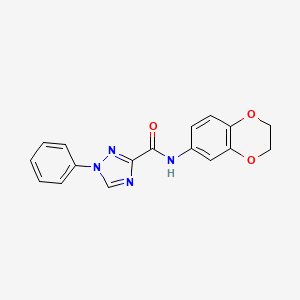 molecular formula C17H14N4O3 B4239735 N-(2,3-dihydro-1,4-benzodioxin-6-yl)-1-phenyl-1,2,4-triazole-3-carboxamide 