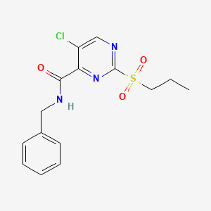 molecular formula C15H16ClN3O3S B4239753 N-BENZYL-5-CHLORO-2-(PROPANE-1-SULFONYL)PYRIMIDINE-4-CARBOXAMIDE 
