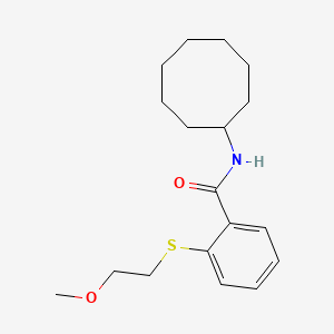molecular formula C18H27NO2S B4239781 N-cyclooctyl-2-[(2-methoxyethyl)sulfanyl]benzamide 