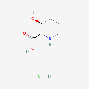 molecular formula C6H12ClNO3 B042398 (2S,3S)-3-Hydroxypiperidine-2-carboxylic acid hydrochloride CAS No. 871125-64-3