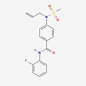 molecular formula C17H17FN2O3S B4239851 N-(2-fluorophenyl)-4-[(methylsulfonyl)(prop-2-en-1-yl)amino]benzamide CAS No. 838875-38-0