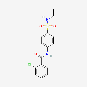 molecular formula C15H15ClN2O3S B4239882 2-chloro-N-[4-(ethylsulfamoyl)phenyl]benzamide 