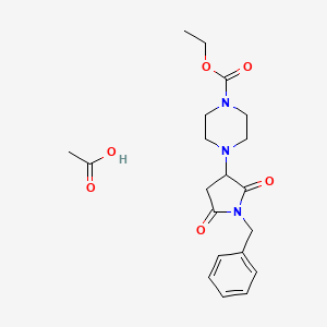 molecular formula C20H27N3O6 B4239970 Acetic acid;ethyl 4-(1-benzyl-2,5-dioxopyrrolidin-3-yl)piperazine-1-carboxylate 