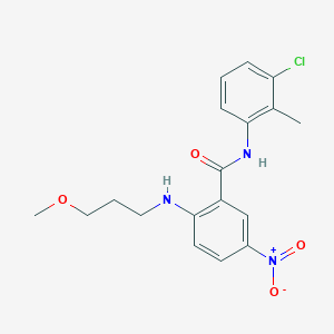 molecular formula C18H20ClN3O4 B4239984 N-(3-chloro-2-methylphenyl)-2-(3-methoxypropylamino)-5-nitrobenzamide 