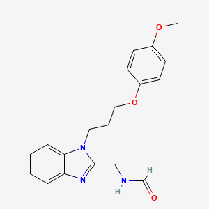 molecular formula C19H21N3O3 B4240288 N-({1-[3-(4-methoxyphenoxy)propyl]-1H-1,3-benzodiazol-2-yl}methyl)formamide 