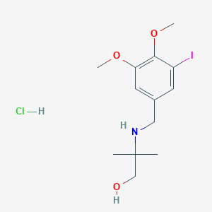molecular formula C13H21ClINO3 B4240301 2-[(3-Iodo-4,5-dimethoxyphenyl)methylamino]-2-methylpropan-1-ol;hydrochloride 