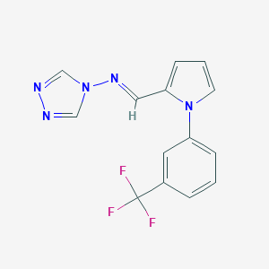 molecular formula C14H10F3N5 B424031 N-[(E)-{1-[3-(trifluoromethyl)phenyl]-1H-pyrrol-2-yl}methylidene]-4H-1,2,4-triazol-4-amine CAS No. 664350-24-7