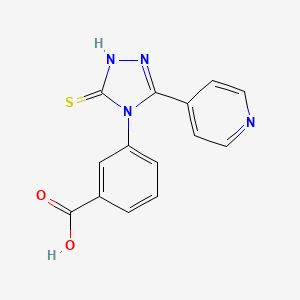 molecular formula C14H10N4O2S B4240416 3-[3-(pyridin-4-yl)-5-sulfanyl-4H-1,2,4-triazol-4-yl]benzoic acid 