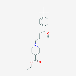 molecular formula C22H35NO3 B042405 Ethyl 1-[4-(4-tert-butylphenyl)-4-hydroxybutyl]piperidine-4-carboxylate CAS No. 100499-85-2