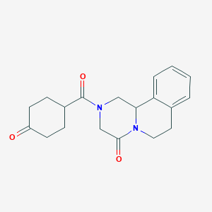 molecular formula C19H22N2O3 B042409 2-(4-Oxocyclohexanecarbonyl)-2,3,6,7-tetrahydro-1H-pyrazino[2,1-a]isoquinolin-4(11bH)-one CAS No. 57452-32-1