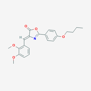 molecular formula C22H23NO5 B424135 2-(4-butoxyphenyl)-4-(2,3-dimethoxybenzylidene)-1,3-oxazol-5(4H)-one 