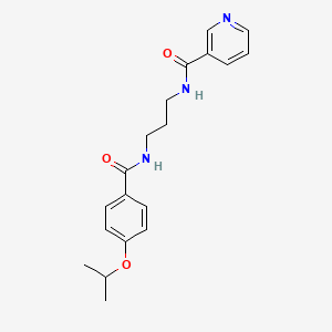molecular formula C19H23N3O3 B4242986 N-{3-[(4-isopropoxybenzoyl)amino]propyl}nicotinamide 