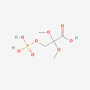 molecular formula C5H11O8P B042439 Propanoic acid, 2,2-dimethoxy-3-(phosphonooxy)- CAS No. 40436-85-9