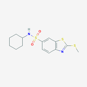 molecular formula C14H18N2O2S3 B424399 N-Cyclohexyl-2-(methylsulfanyl)-1,3-benzothiazole-6-sulfonamide 