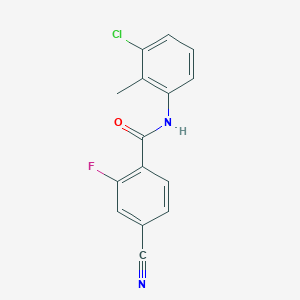 molecular formula C15H10ClFN2O B4244029 N-(3-chloro-2-methylphenyl)-4-cyano-2-fluorobenzamide 