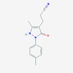3-[5-Hydroxy-3-methyl-1-(4-methylphenyl)-1H-pyrazol-4-yl]propanenitrile