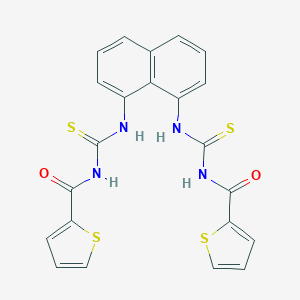 molecular formula C22H16N4O2S4 B424538 N'-(thien-2-ylcarbonyl)-N-[8-({[(thien-2-ylcarbonyl)amino]carbothioyl}amino)-1-naphthyl]thiourea 